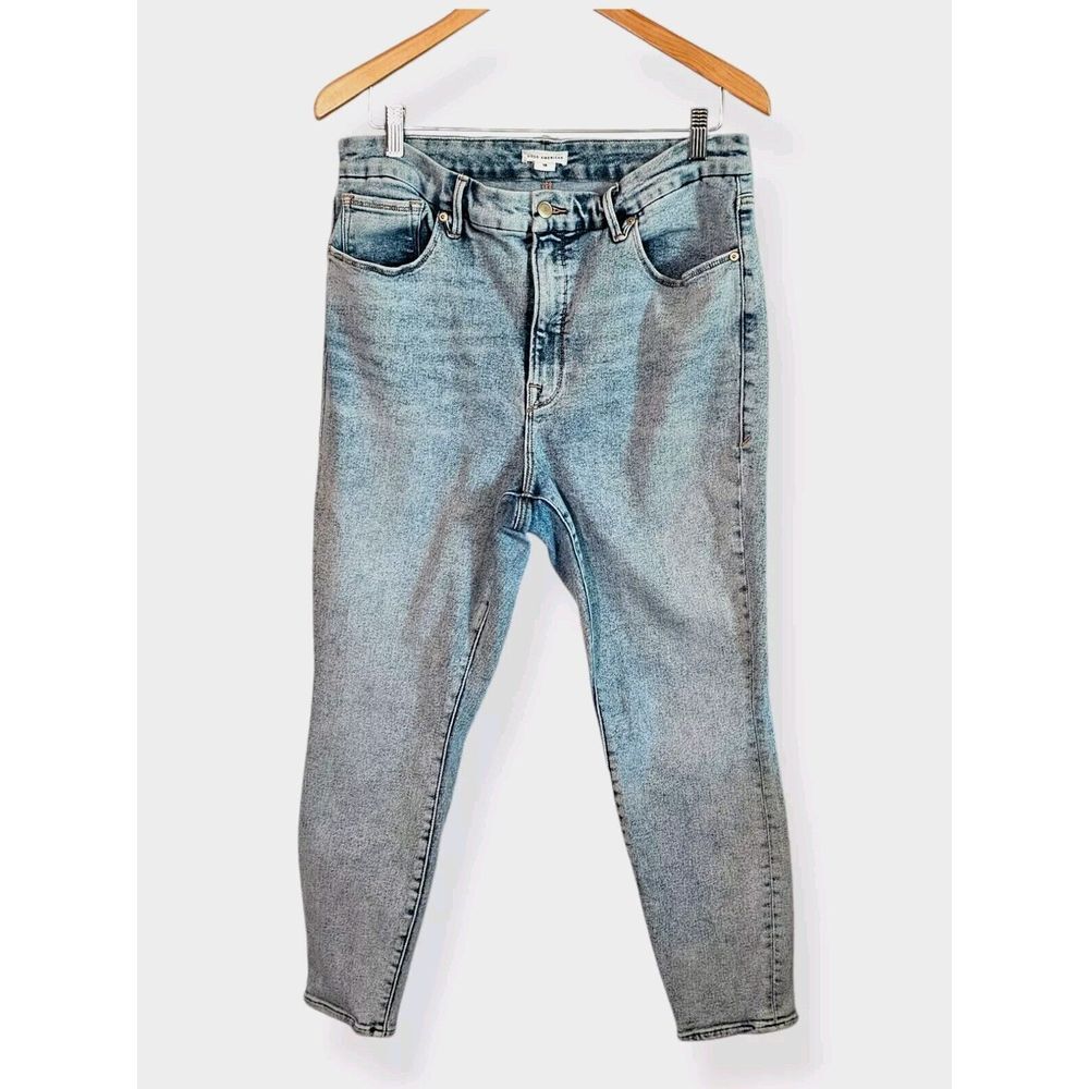 Good American Good Waist Acid Wash High Rise Skinny Jeans Size 18 80s Punk Rock